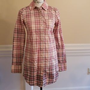 Free People Long Sleeve Plaid Dress